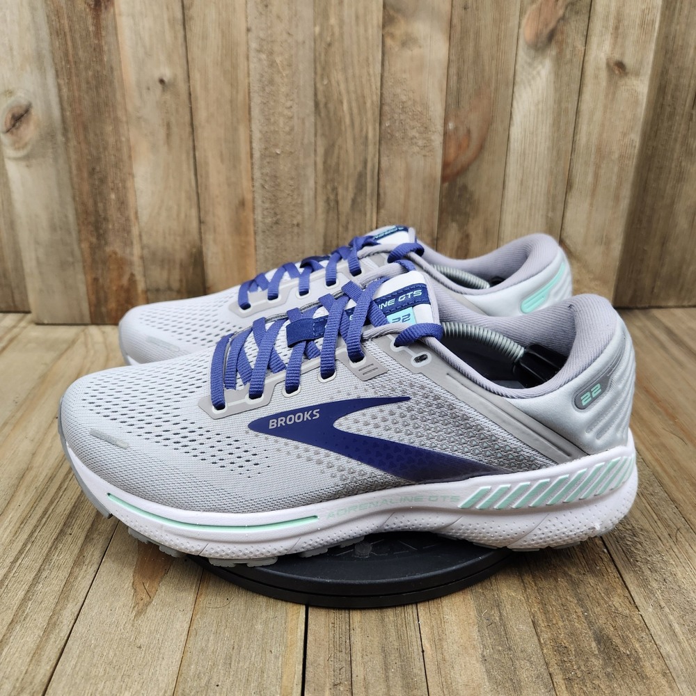 Brooks Adrenaline GTS 22 Womens 10 Wide Grey Purple Running Shoes 1203531D045